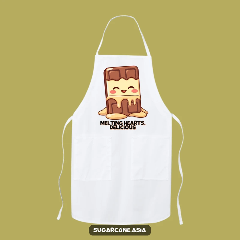Funny Kawaii Chocolate Bar Melting Apron: Bake & Cook With Sweet Humor Gift