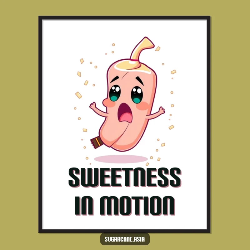 Funny Sugarcane Digital Art, Sugar Crystal Confetti Blast, Instant Funny Gift Decor