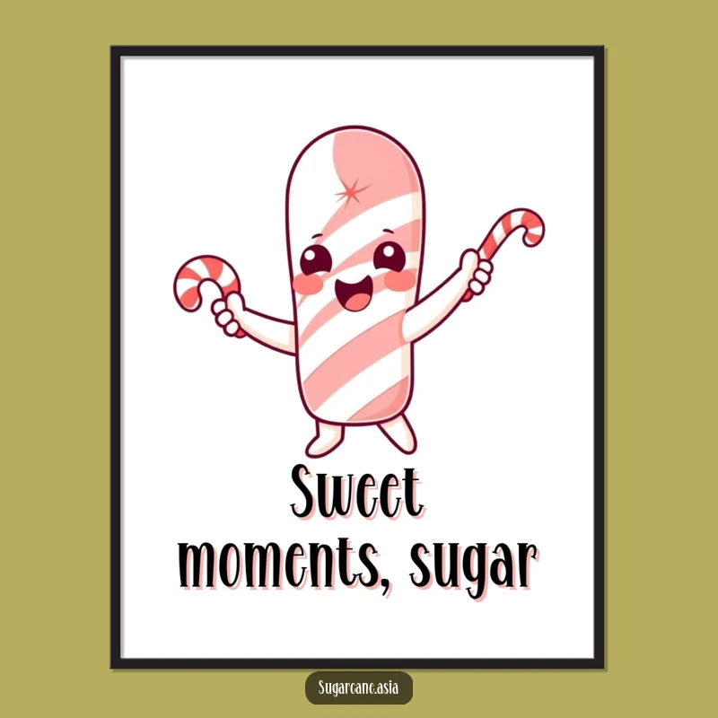 Free Printable Wall Art: Sugarcane's Candy Cane Cheer, Funny Downloadable Decor Gift