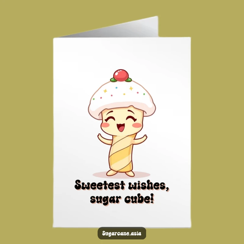 Free Printable Birthday Card: Giggling Sugarcane's Hat Mishap Funny Downloadable Gift
