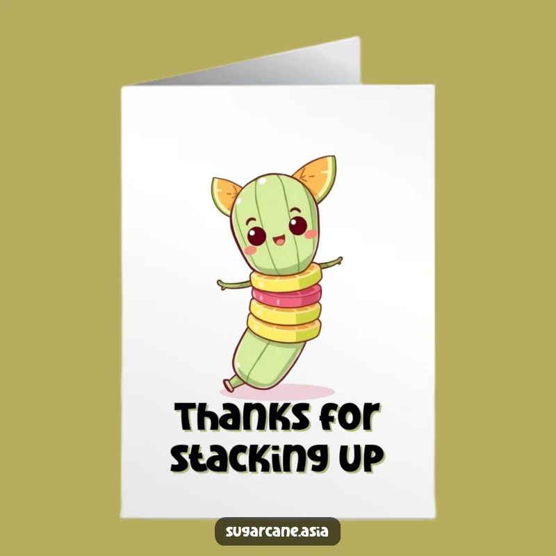 Free Printable Thank You Card: Sugarcane's Fruit Stack Surprise Funny Downloadable Gift