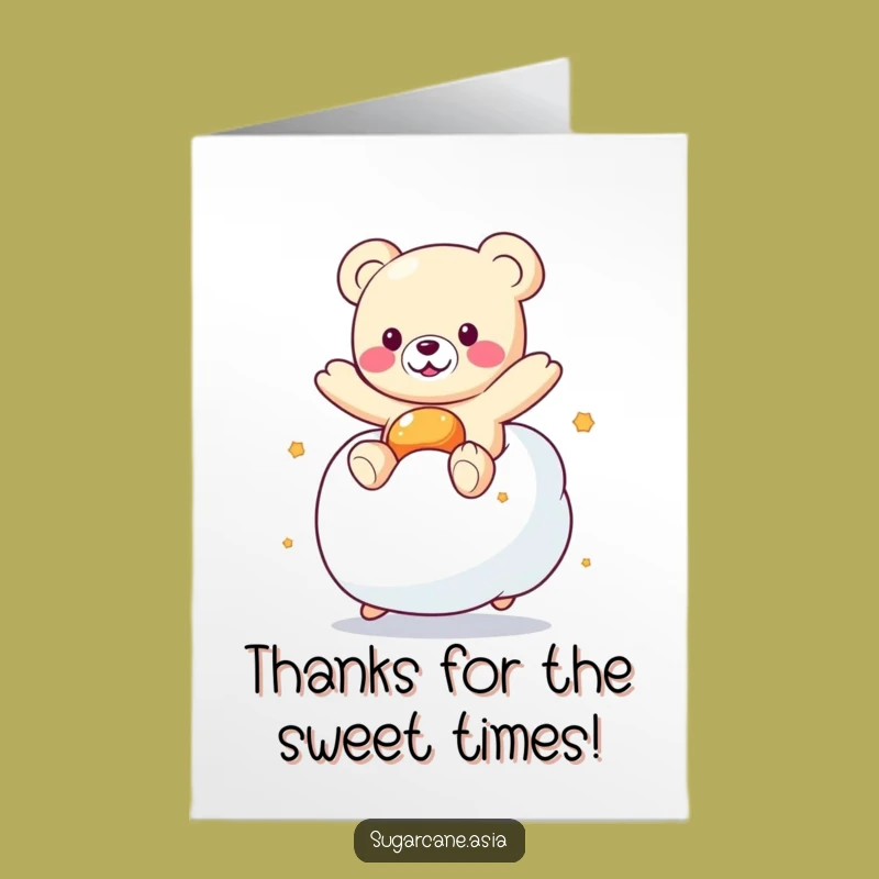 Free Printable Kawaii Gummy Bear Thank You Card: Sweet Gratitude Downloadable Gift