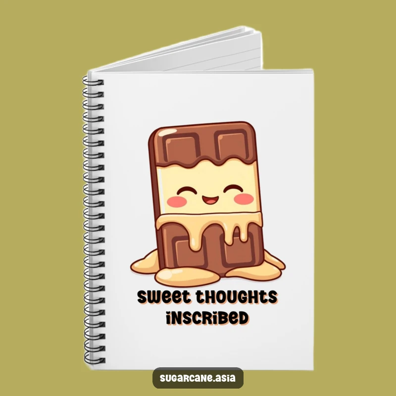 Funny Kawaii Chocolate Bar Melting Notebook: Jot Down Sweet Ideas Gift