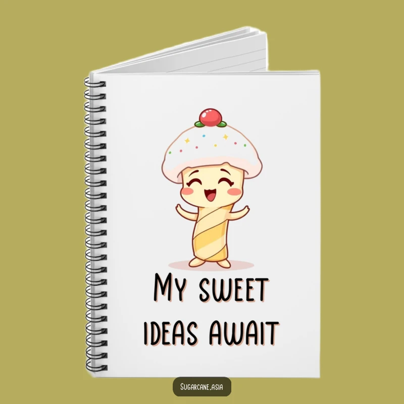 Funny Sugarcane Notebook, Jot Down Laughs with Spun Sugar Hat, Smart Funny Gift