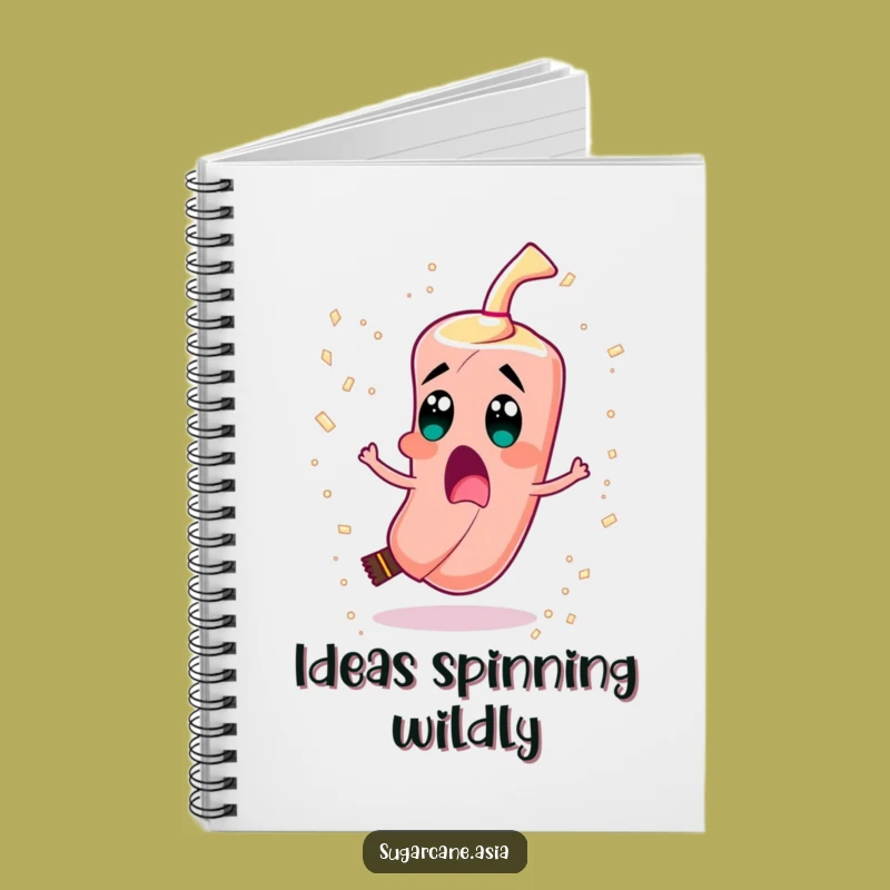 Funny Sugarcane Notebook, Jot Down Surprises with Sugar Confetti, Clever Funny Gift